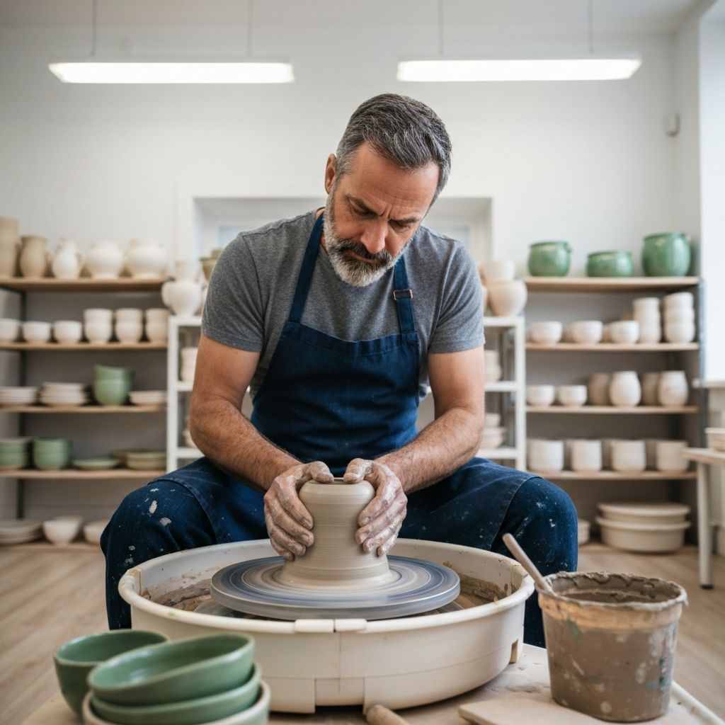 Ceramic artist at work